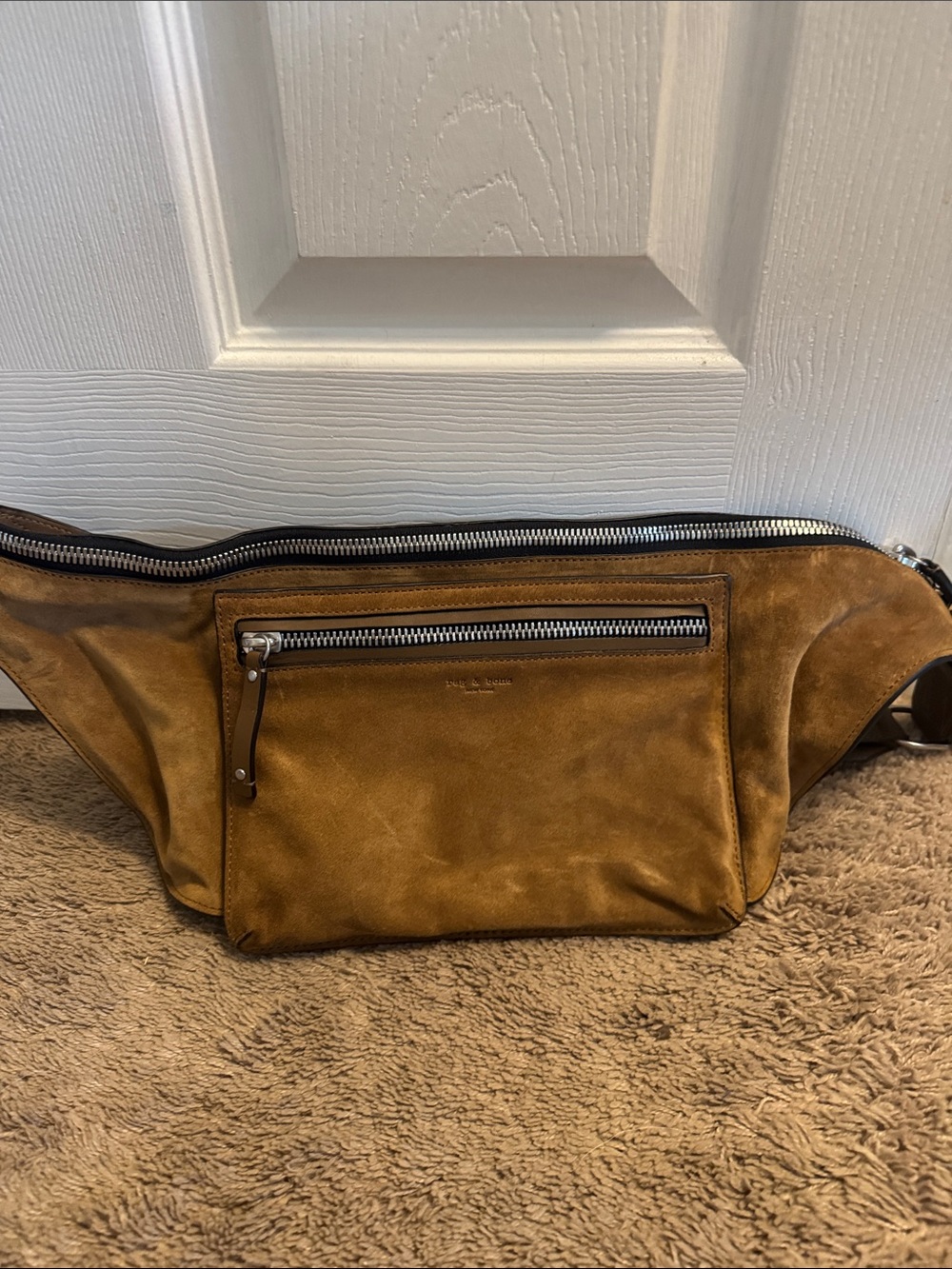 rag & bone Suede Crossbody Belt Bag in Brown